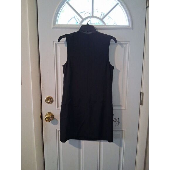 Alexander Wang Dress Black Tank Silver Accent Zippered Size 4 - Picture 5 of 8